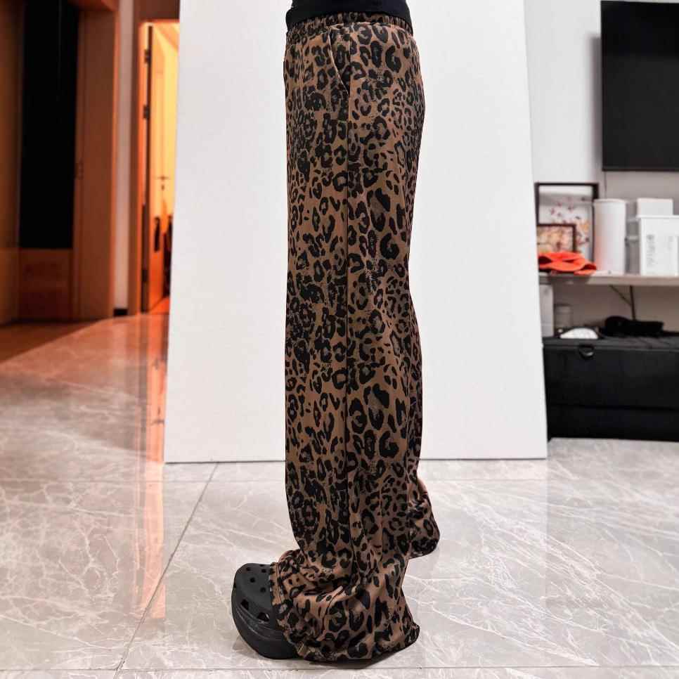 Street dance leopard print sports skateboard casual wide