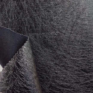 镜面皱革pu革服装 人造革皮衣面料 面料 亮光漆皮褶皱镜面pu皮面料