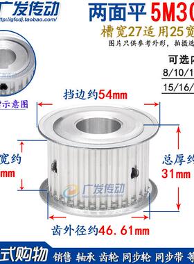 两面平同步轮 5M30齿/T AF型 同步皮带轮 槽宽11/27 内孔8-30mm