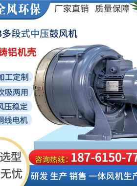 风全MWL风HT100-10275W 多段式机工业0低噪音 铝壳透浦式中压鼓风