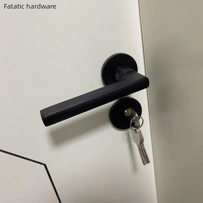 中性家用锁磁性房间门锁室内门锁分体锁浴室黑色卧室锁木门