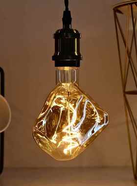 创意石头灯异形LED灯泡E27家居装饰灯LED软灯丝4W茶色灰色玻璃