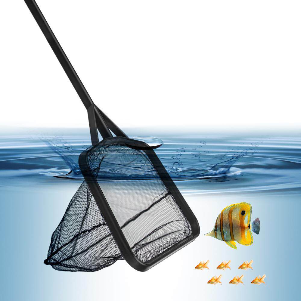 水族鱼捞网 黑色一体网塑料鱼捞网兜金鱼观赏鱼网水族箱手抄网