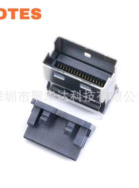 LOTES ASASS008 SFF-8654 4X直立型母座 SlimSAS 38PIN 180度