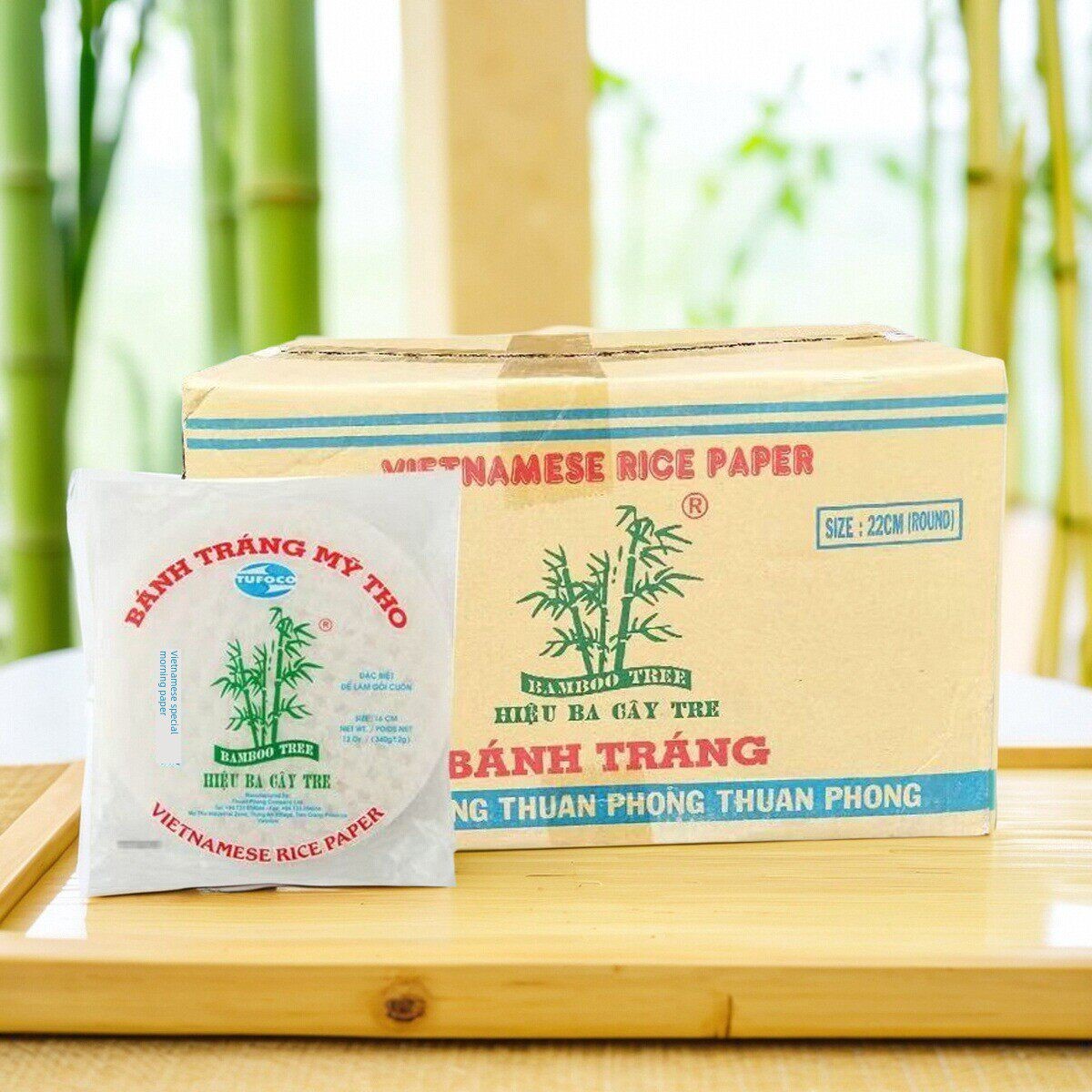 越南春卷皮340g越竹林薄饼皮圆形22cm家米纸卷米皮整箱44包商用