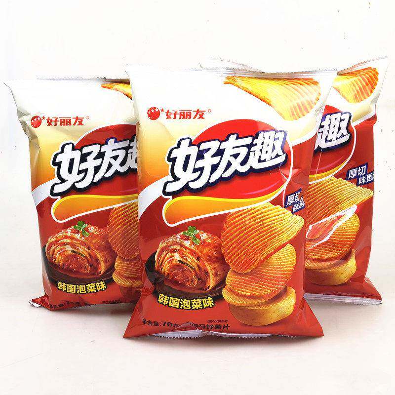 *好丽友好友趣韩国泡菜味70g*10包薯片大包追剧食品休闲零食整箱