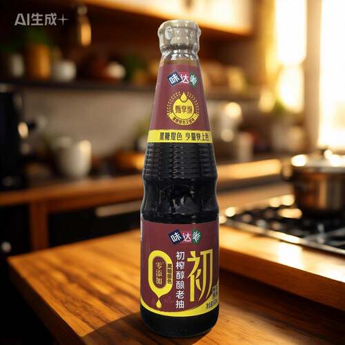 味达美初榨醇酿老抽酱油500ml瓶0添加酿造红烧上色商用厨房调味品