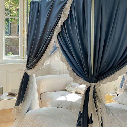 可家36Ggb/gx用遮光布蚊帐挡风床帘室一体床幔暖保支架落地穿式卧