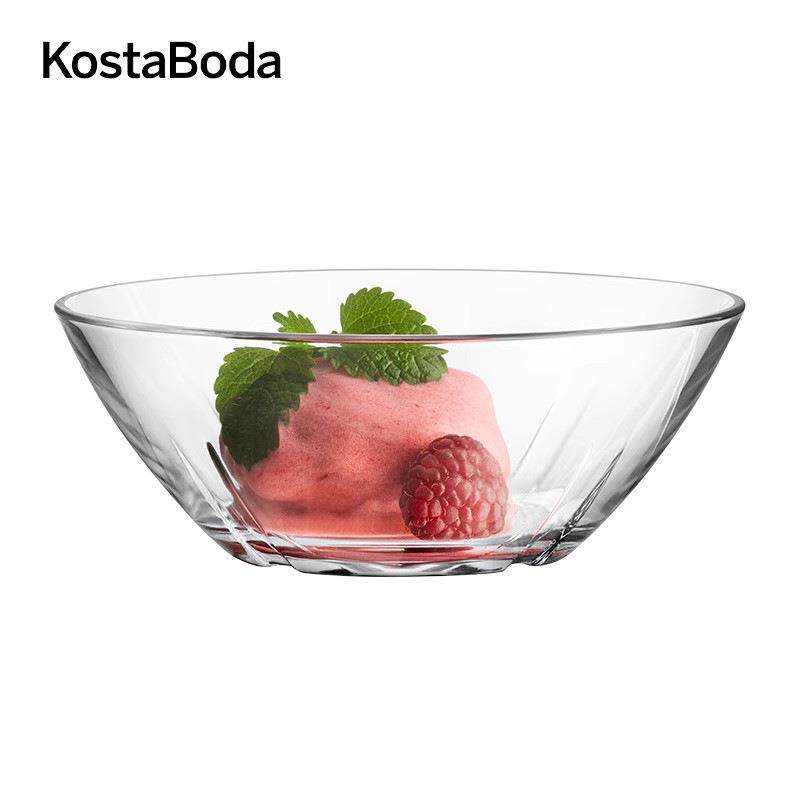 KOSTA BODA进口水晶玻璃果盘家用BRUK水果沙拉碗小号透明玻璃餐具