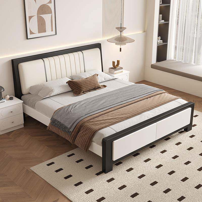 床实木简约现代家用1.8m双人床卧室1.5m儿童床出租房用1.2