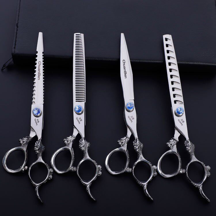 德国工艺7寸宠物两用美发剪刀套装 打薄牙剪平剪组合