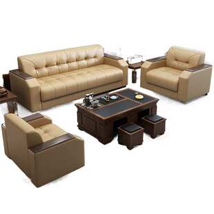 会议室沙发办公室商务洽谈沙发办公简约三人接待商用茶几沙发现代