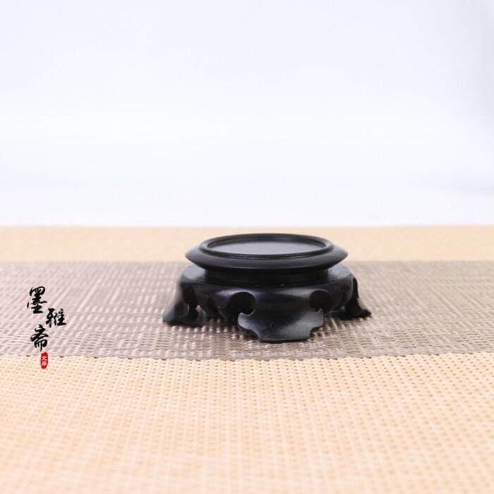 紫光AOQ檀器木底座 瓷杯子摆件中式木雕底托实 小型圆底用座