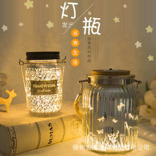 饰品玻璃漂流瓶摆件带led创意女生生日礼物 包邮 礼品夜光许愿瓶装