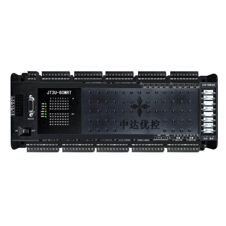 自主研发PLC JT3U-112MRT-16MT-1TK-3AD-2DA 8轴 AD DA 485温度