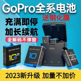 Gopro11/10/9/8/7/6/5/电池全解码不弹窗双充三充电器gopro电池