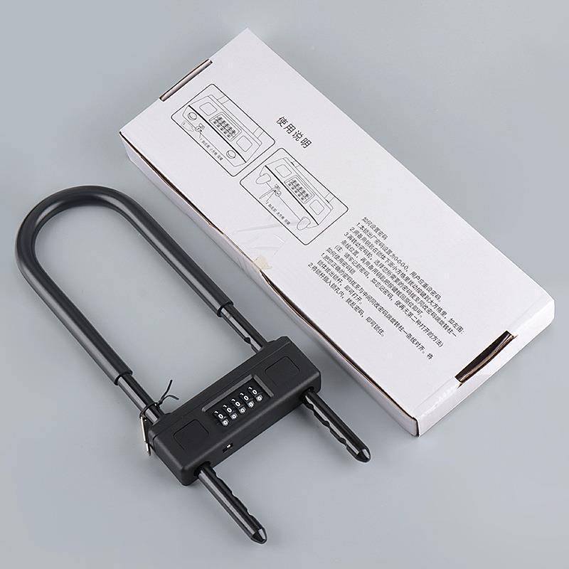 型密码玻璃门锁五位密码锁商铺防盗锁推拉门双开门插锁形防撬