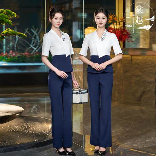 棠越夏季新款美容院美容师工作服女养生足浴会所技师高端套装2024