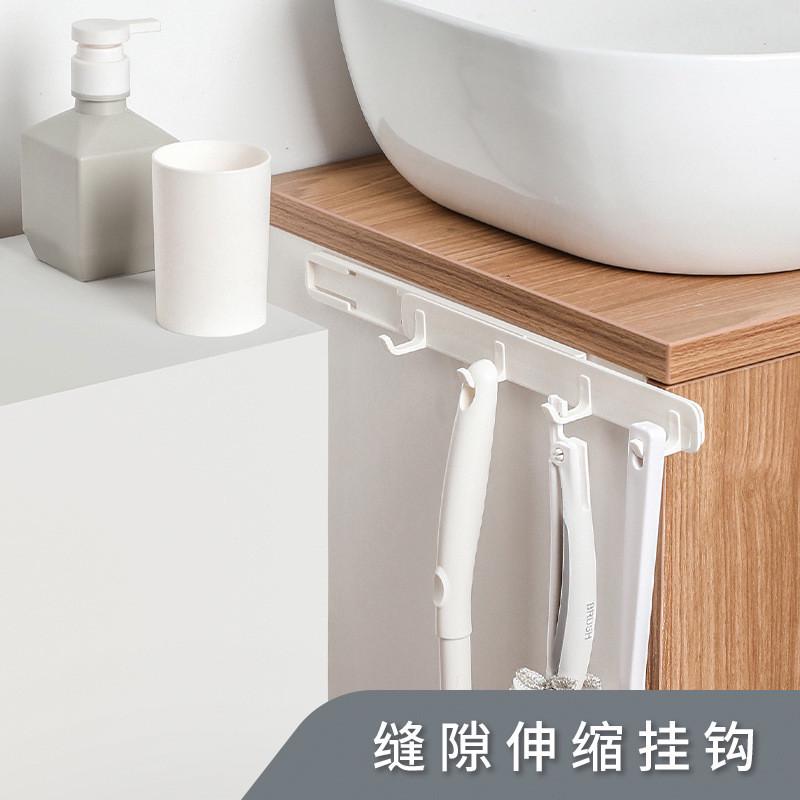 夹缝式无痕挂钩免打孔可抽拉式伸缩创意门厚衣帽架墙壁缝隙置安