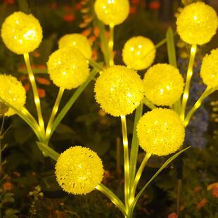 led太阳能蒲公英灯3头葱花球户外庭院花园装饰草坪灯露营氛围灯