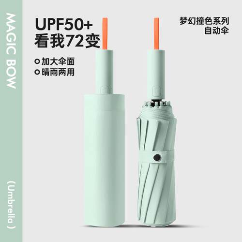 全自动遮阳太阳防晒加大加固加厚结实抗风折叠双人雨伞女晴雨两用