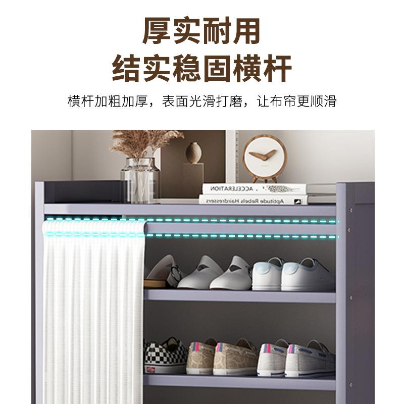 新款直销多层防尘布帘鞋架爆款工厂发货收纳进门玄关靠墙竹木置物