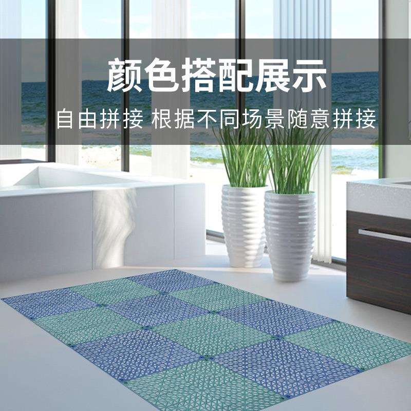 加厚厨房卫生间浴室PVC防滑防水脚垫 拼接镶扣镂空隔水垫工程地垫