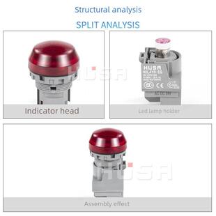 12V24V220V 通用信号灯 红绿黄蓝白 LED高圆球头 电源指示灯LAY6B
