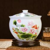 景德镇陶瓷米桶米桶10斤10公斤带盖防潮防虫水缸密封家用储茶罐