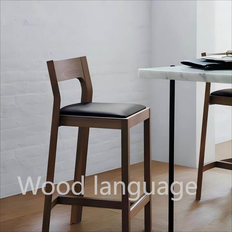 中古实木吧椅酒吧咖啡厅高脚凳设计师创意吧台椅黑胡桃木靠背椅,住宅家具,家用高脚椅,淘宝优惠券,粉丝福利购,淘宝优惠卷