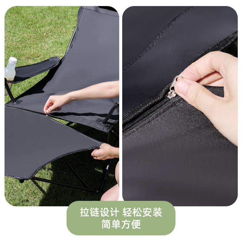 户外折叠躺椅便携式休闲钓鱼椅子露营月亮椅凳子午休床阳台沙滩椅