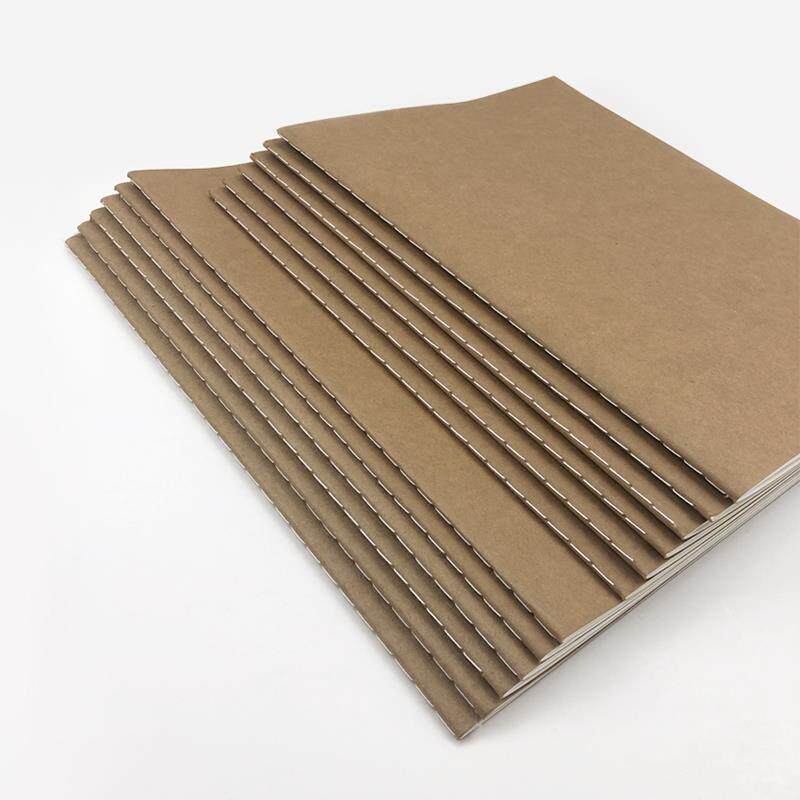 牛皮纸笔记本16开牛皮封面a4车线装订薄笔记薄款20页空白横线英语