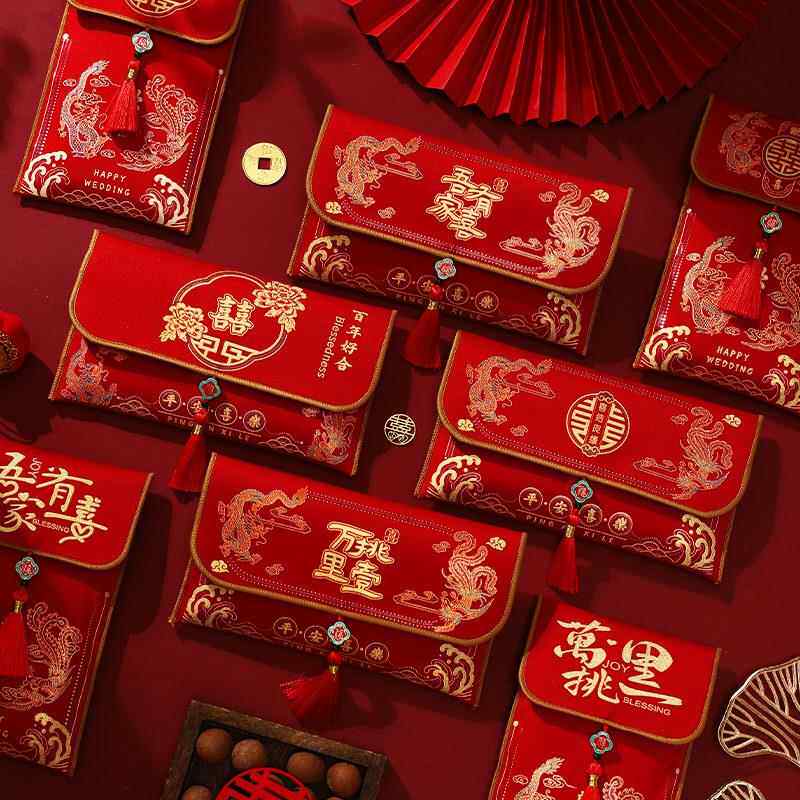 泓喆一件布艺结婚礼用品订婚敬茶改口一万元红包分销工厂直销