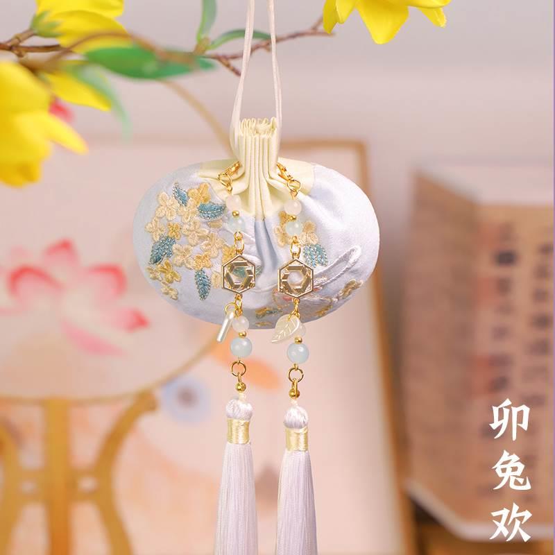 中国风兔子桂花刺绣香囊空袋驱蚊古风香包随身汉服荷包挂件端午子