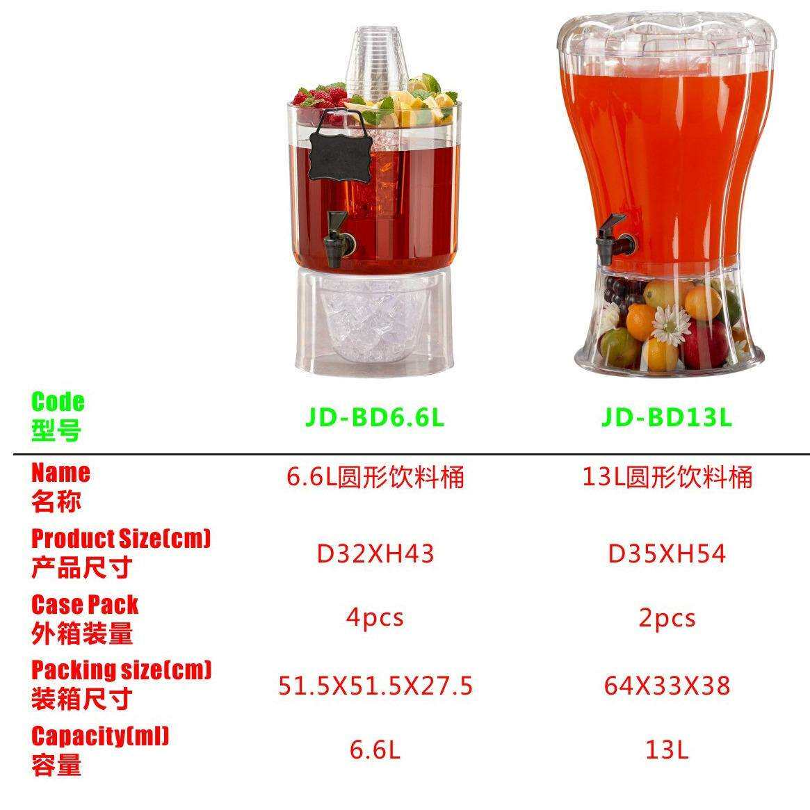 金德直供新款圆形啤酒冷饮料桶商用果汁鼎带龙头家用泡酒壶塑料壶