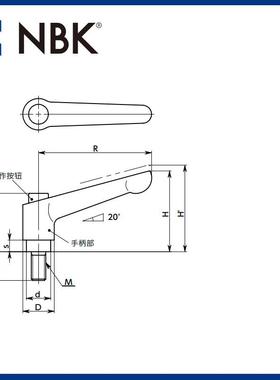 LDMS-C外螺纹夹紧手柄不锈钢材质螺纹带操作按钮机械要素零件