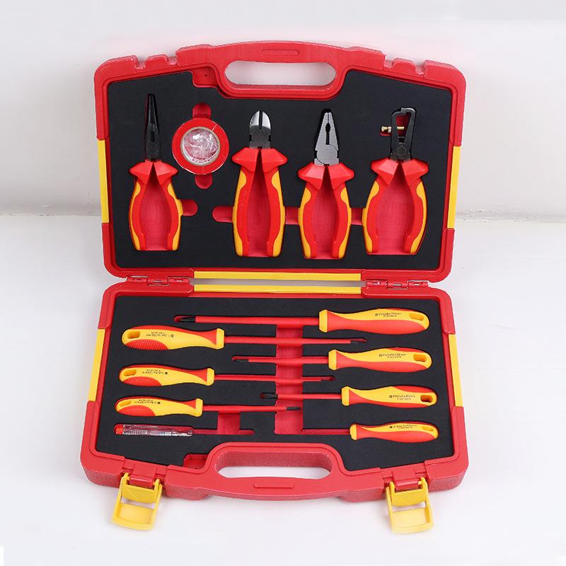 TOOLTIME图泰绝缘组套VDE认证工具13件套钳子螺丝批绝缘组套工具