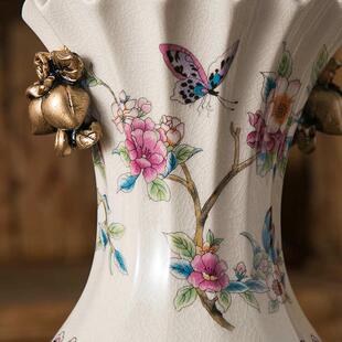 厂家新品美式复古陶瓷花瓶创意家居摆件装饰品欧式高足迪拜花瓶