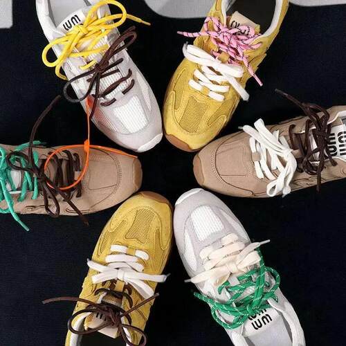 Length 100cm DIY Freedly Round Leather Colorful MIU Shoelace