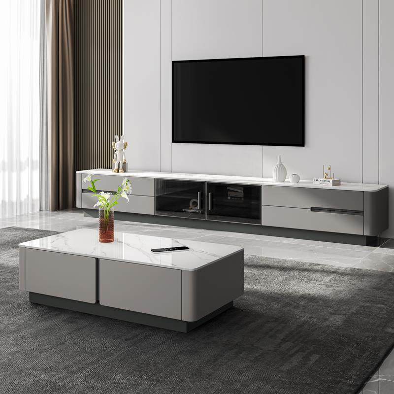 实木电视柜茶几组合客厅家用2025新款小户型岩板落地电视机柜现代,住宅家具,电视柜,淘宝优惠券,粉丝福利购,淘宝优惠卷