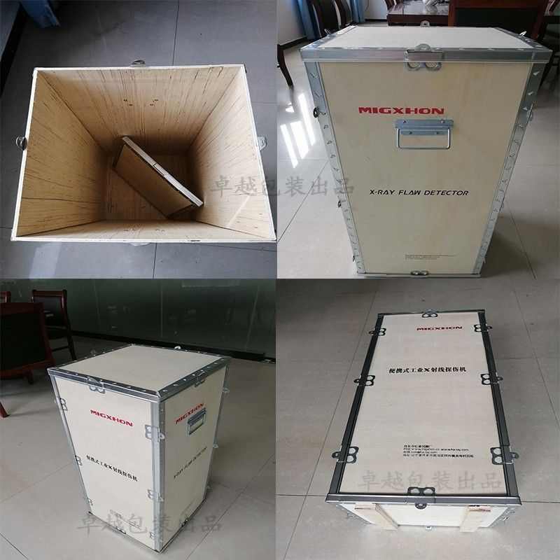 定制出口免熏蒸胶合板组装折叠钢带卡扣设备打包物流运输包装木箱