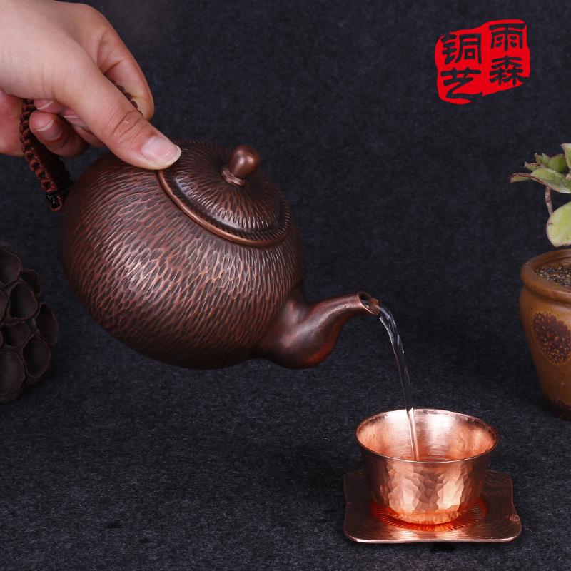 加厚紫铜壶手工捶目铜茶壶烧水沏茶煮茶泡茶铜壶工艺品