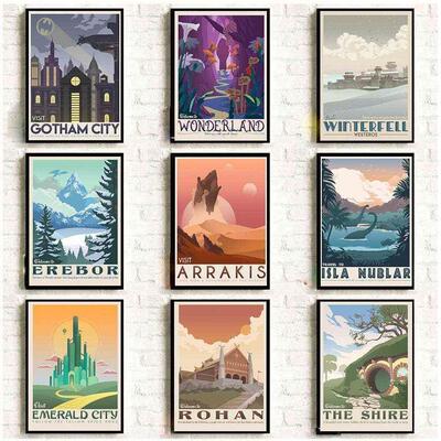 Famous Movie Wall Poster Canvas Painting Landscape Posters