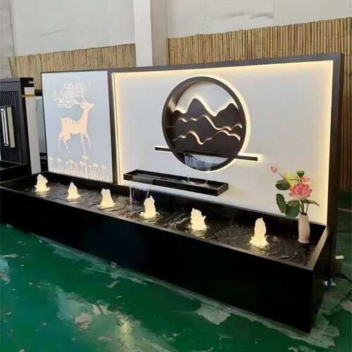 不锈钢流水背景墙庭院屏风隔断瀑布景观墙别墅园林户外影壁墙