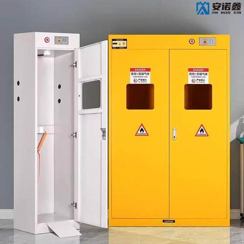 全钢防爆气瓶柜安全柜实验室双瓶煤气罐乙炔氮气氢气体钢瓶储存柜
