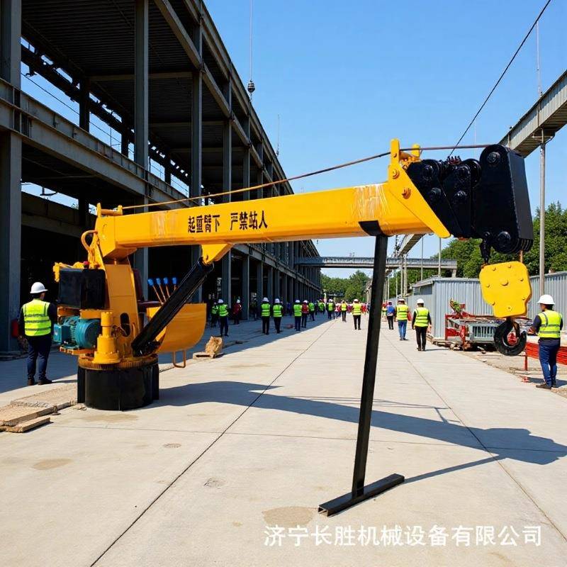 船吊机5吨电动伸缩臂小型船用起重机夹板固定式液压吊机