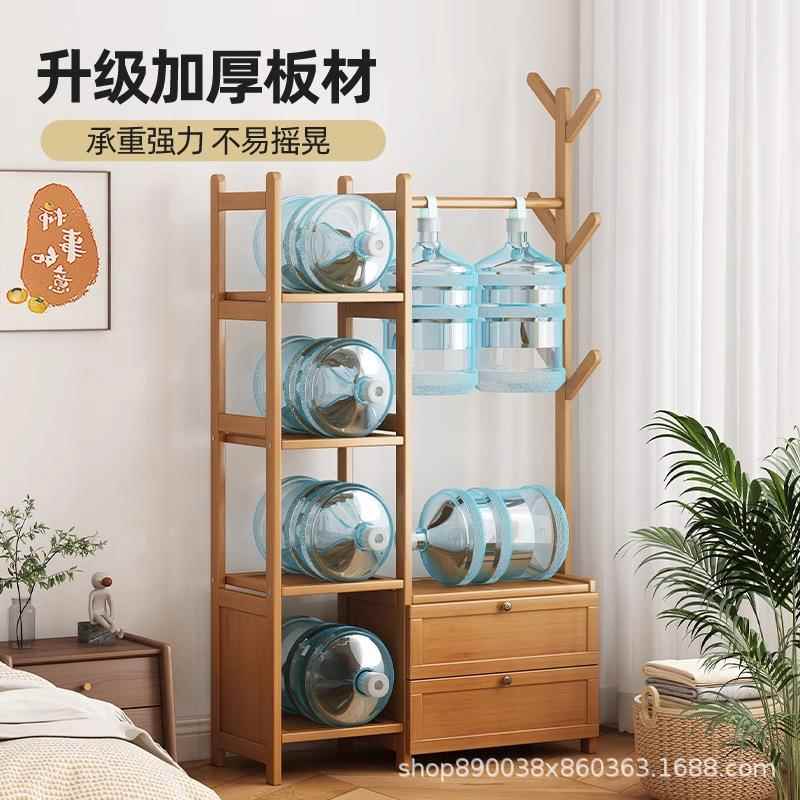 实木加挂衣架室内落地衣架新式XQQ衣帽带置物架架抽中屉卧室收粗