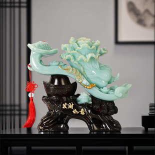 百财如意玉白菜摆件招财开业礼品实用大气客厅办公室博古架装 饰品