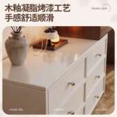 秋野中古风妆梳台斗柜一体卧室实木床尾储物收纳柜AE75书桌化卧妆