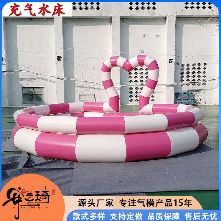 新款充气水床户外水上乐园滑滑梯亲子儿童充气水滑梯水池游乐设备